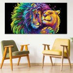 Tableau Lion et Lionne pop art