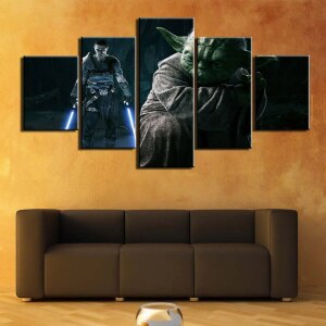 Tableau Maître Yoda au combat
