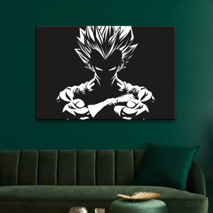 Tableau Manga vegeta noir et blanc Tableau Geek Tableau Dragon Ball Z Tableau Manga taille: XXS