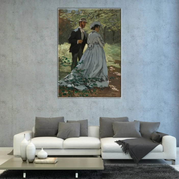 Tableau-Monet-Bazille-et-Camille-1 Tableau Monet Bazille et Camille Tableau Artiste Peintre Tableau Monet taille: XXS