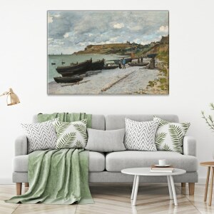 Tableau Monet La plage de Sainte-Adresse Tableau Artiste Peintre Tableau Monet taille: XXS