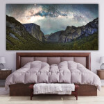 Tableau Montagne entourée par la rivière Tableau Montagne Tableau Nature