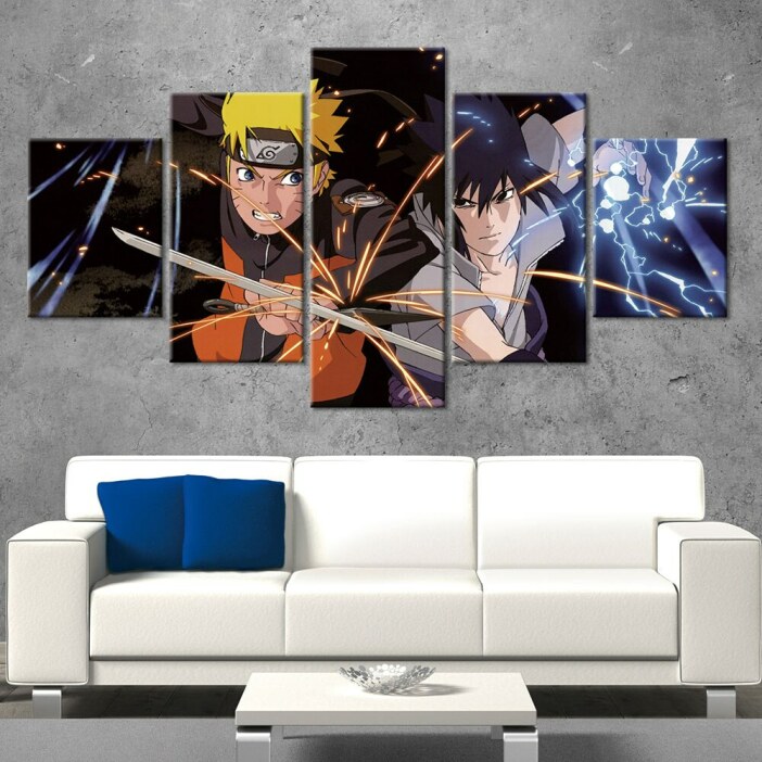 Tableau Naruto Uzumaki et Sasuke Uchiha