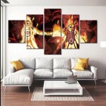 Tableau Naruto et Sasuke feu