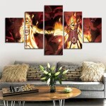 Tableau Naruto et Sasuke feu