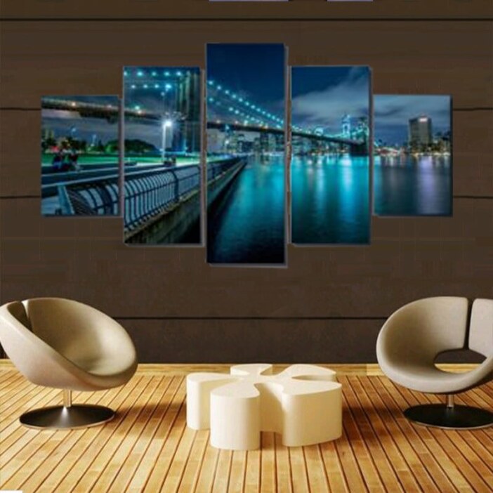 Tableau New York nuit bleue