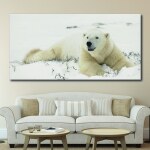 Tableau Ours polaire allongé sur la neige