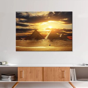 Tableau-Pyramides-de-Gizeh-coucher-de-soleil