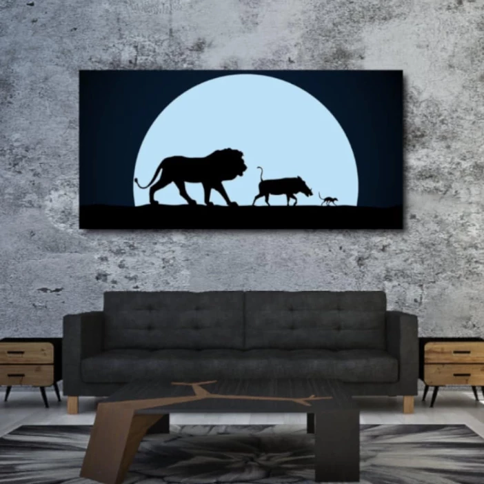 Tableau Roi Lion Timon et Pumbaa Tableau Animaux taille: XXS