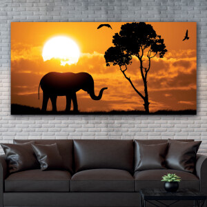 Tableau Silhouette d’éléphant Tableau Animaux Tableau Éléphant
