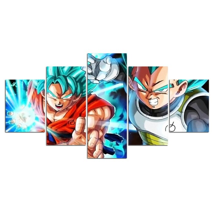 Tableau Son Goku et Végéta Super Sayian Blue