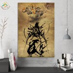 Tableau Tigre et samouraï Tableau Japonais Tableau Monde taille: XXS