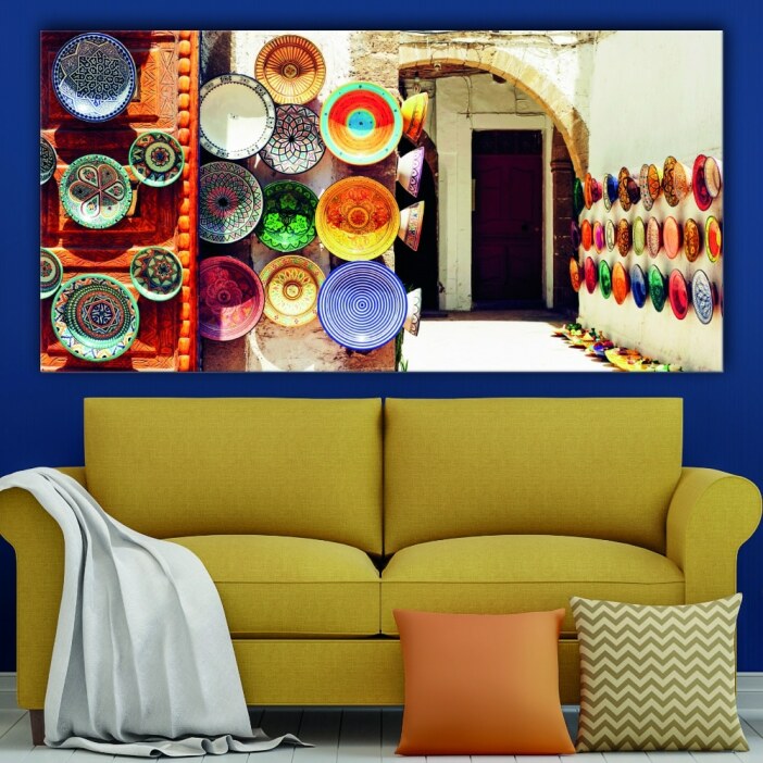 Tableau Vaisselle marocaine Tableau Autres Villes Tableau Ville Tableaux originaux taille: XXS