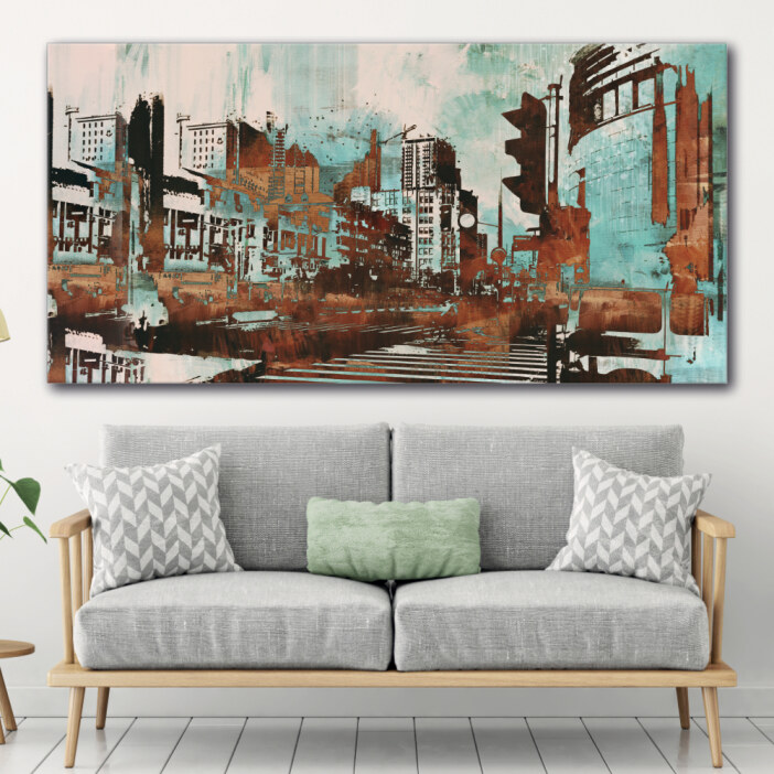 Tableau Ville abstraite Tableau Abstrait Tableau Ville