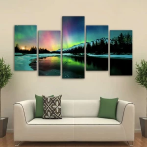 Tableau aurore boréale Tableau Montagne Tableau Nature Tableau nature morte