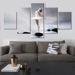 Tableau ballerine sur des galets Tableau Danseuse Tableau Sport
