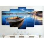 Tableau barque sur un lac