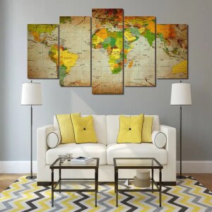 Tableau carte du monde et pays