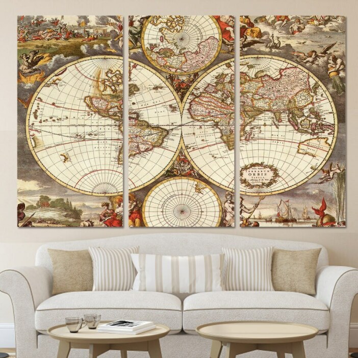 Tableau carte du monde renaissance