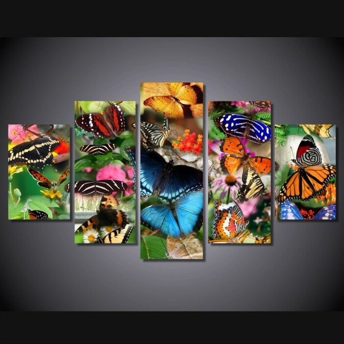 Tableau champs de papillon
