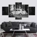 Tableau coccinelle noir et blanc