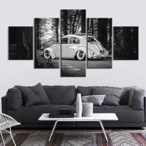 Tableau coccinelle noir et blanc