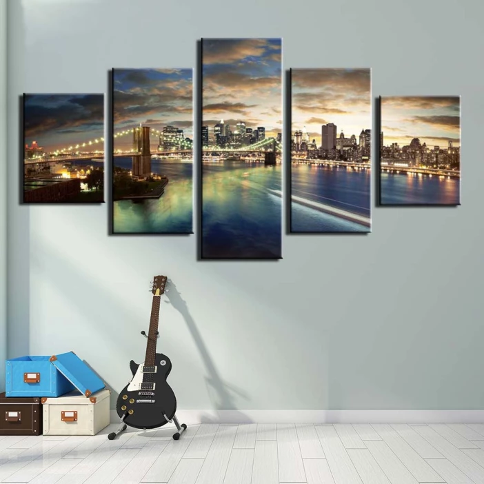 Tableau coucher de soleil sur New York