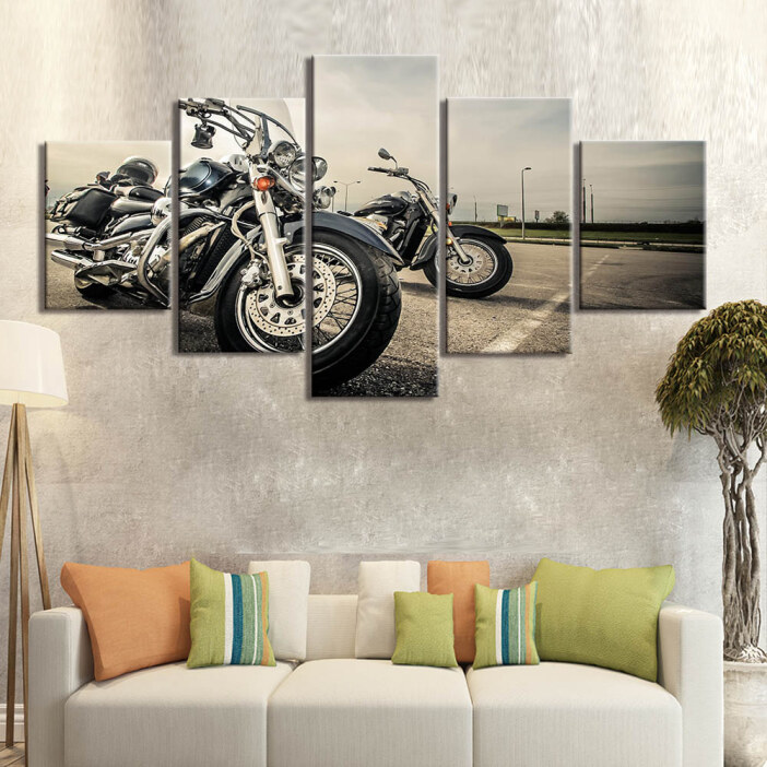 Tableau deux motos vintages