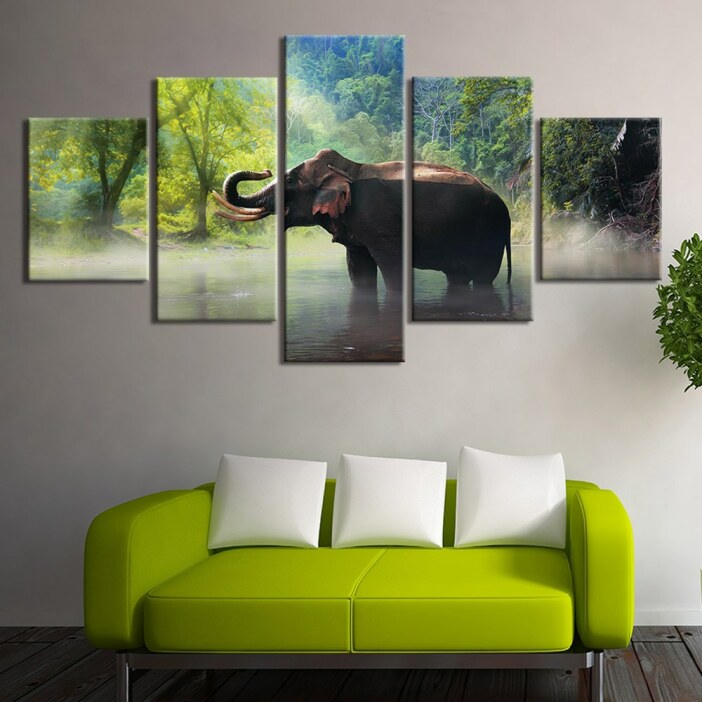 Tableau éléphant dans la nature Tableau Éléphant Tableau Animaux