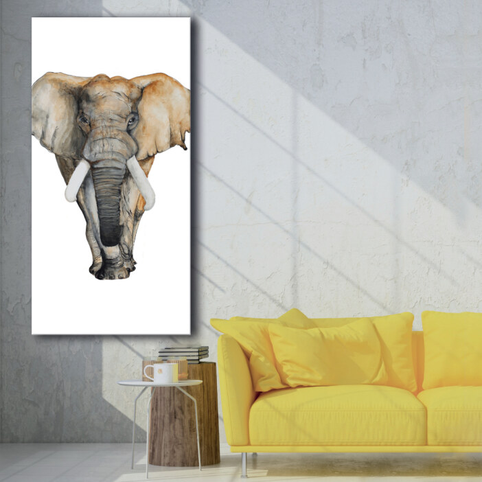 Tableau éléphant dessiné sur un fond blanc Tableau Animaux Tableau Éléphant