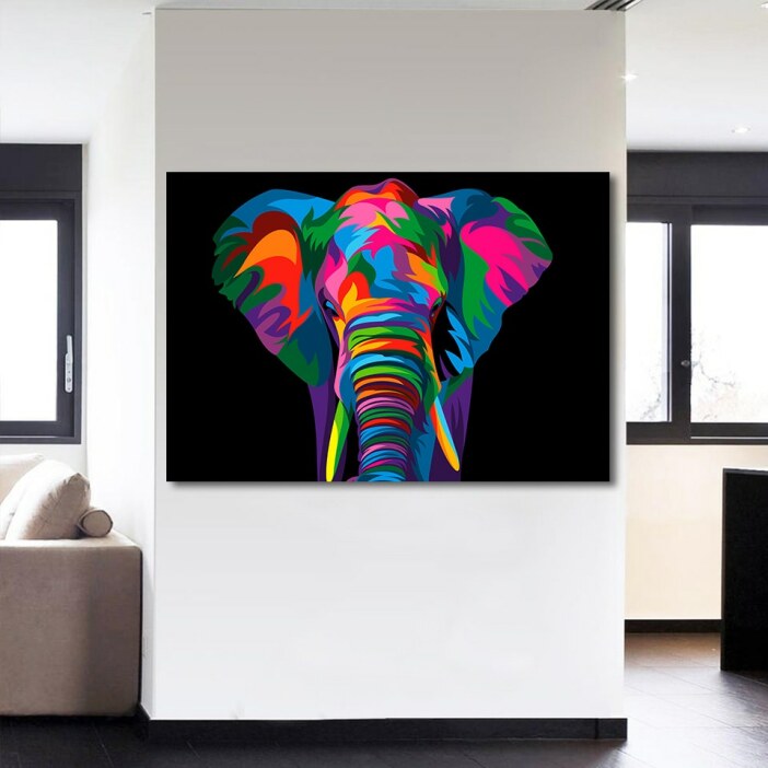 Tableau éléphant pop Tableau Éléphant Tableau Animaux taille: XXS