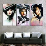 Tableau femmes à chapeau