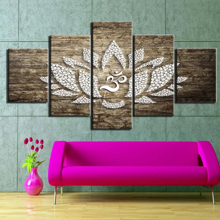 Tableau fleur de lotus aum