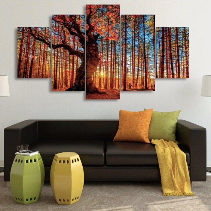 Tableau forêt d’automne Tableau Arbre Tableau Nature format: Horizontal