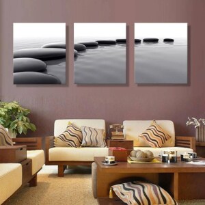 Tableau galet sur l’eau Tableau Galet Tableau Zen taille: M