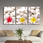Tableau galets blancs