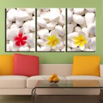 Tableau galets blancs
