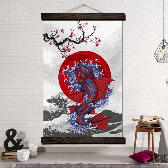 Tableau grande carpe koï Tableau Japonais Tableau Monde