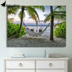 Tableau hamac sur la plage