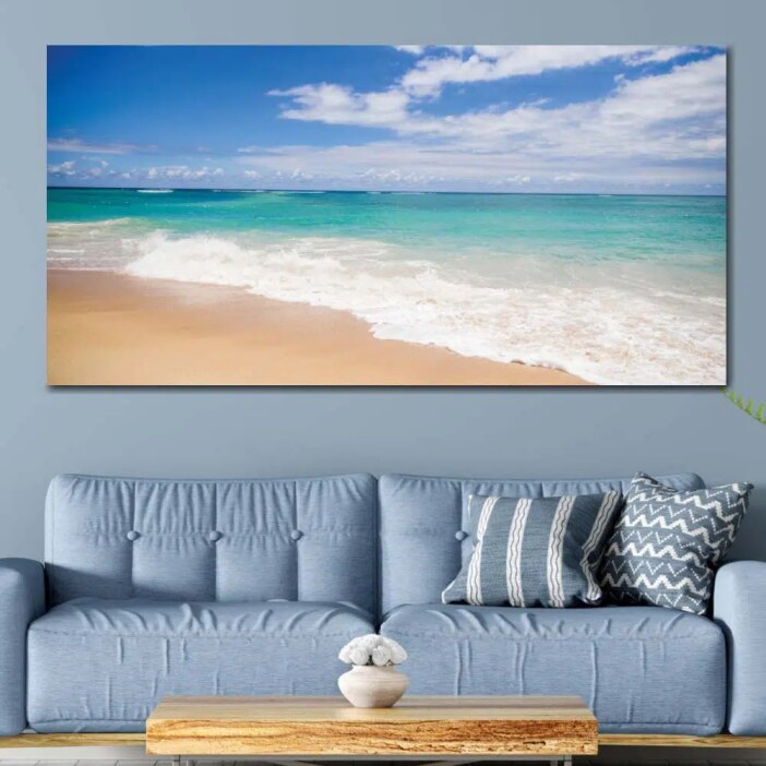 Tableau la mer et les vagues. Bonne qualité, original, accrochée sur un lit au-dessus d'un lit dans une maison