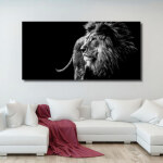 Tableau lion noir et blanc Tableau Lion Tableau Animaux