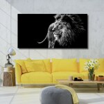 Tableau lion noir et blanc Tableau Lion Tableau Animaux taille: XXS