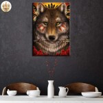 Tableau loup indien flèche