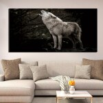 Tableau loup qui hurle Tableau Loup Tableau Animaux taille: XXS