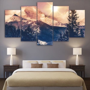 Tableau montagne à l’aube Tableau Montagne Tableau Nature Tableau Paysage format: Horizontal