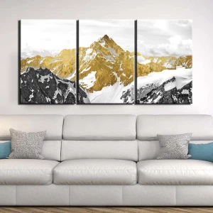 Tableau montagne dorée Tableau Montagne Tableau Nature taille: S