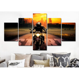 Tableau motard sur la route Tableau Moto Tableaux originaux