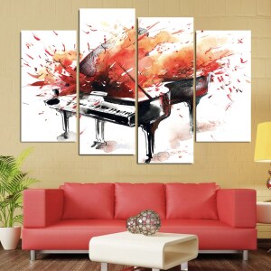 Tableau piano en éruption Tableau Abstrait format: Horizontal