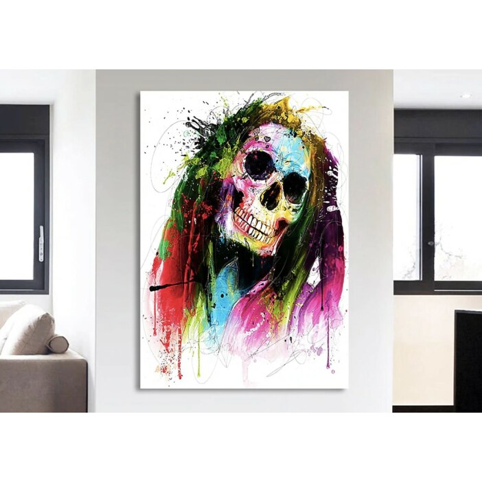 Tableau tête de mort rasta