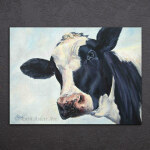 Tableau tête de vache Tableau Animaux Tableau Vintage taille: XS